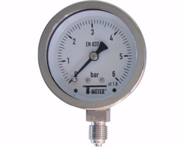 Kép: Nyomásmérő manométer rozsdamentes 1616  száraz álló Ø63 BSP 1/4" Class1,6   -1/+1bar