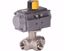 Kép Pneumatikus működtetésű 3 utas golyóscsap sárgaréz test 513-L 3W BSP 1"1/4 + RE64  kettősműködésű  / DP=10bar max
