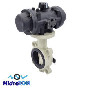 Kép PVC-U pillangószelep PL1/EPDM tömlő DN40 d50 + PP10S PP00 Pneumatikus működtető